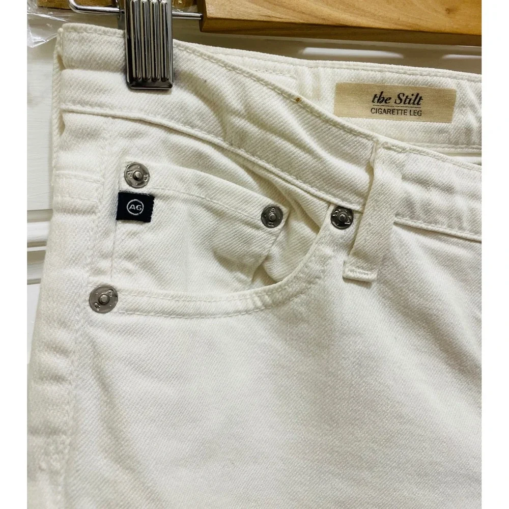 AG Adriano Goldschmied‎ The Stilt White Cigarette Leg Jeans Size 28R